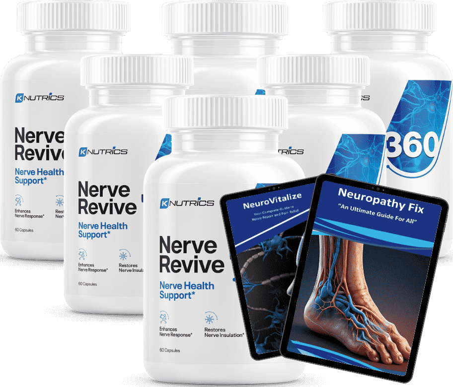 Nerve Revive 360 package options with pricing, savings, bonus offers, and 60-day money-back guarantee